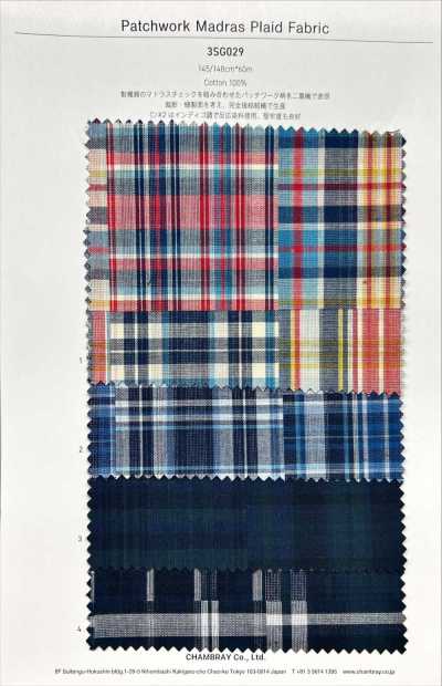 3SG029 Xadrez patchwork Madras