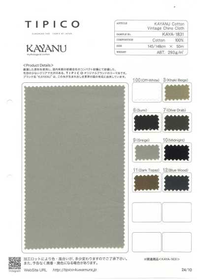 KAYA-1831 Kayanu Tecido Chino Vintage de Algodão