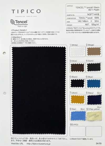 NOFT-4418 Fibra TENCEL™ de liocel 40/1 popeline