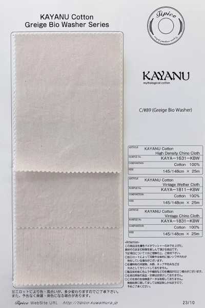 KAYA-1631-KBW Kayanu Chino Compacto de Algodão
