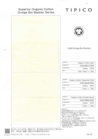OGN-6628-KBW Tecido Typewriter Orgânico 60/1