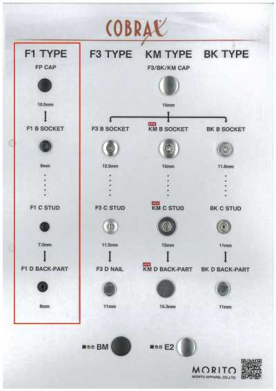 F1-P/B/C/D COBRAX® F1 Conjunto de 4 peças (TAMPA/SOQUETE/PINO/PARTE TRASEIRA)