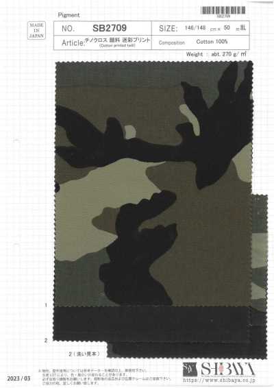 SB2709 Tecido chino com estampa camuflada pigmentada