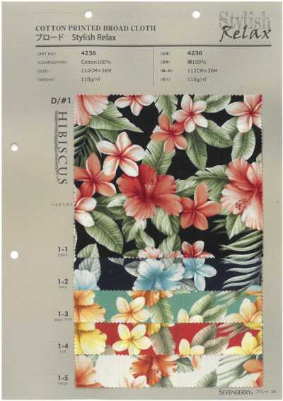 4236 SEVENBERRY® Popeline elegante Relax Hibiscus