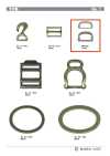 DOUBLE-D-RING Conjunto de argolas em D 21 mm