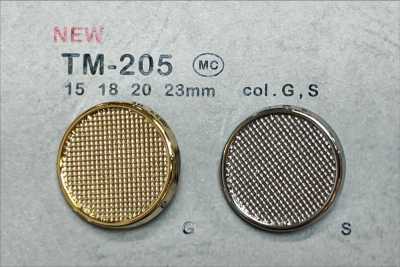 TM-205 Botão de metal, com pé, com aro