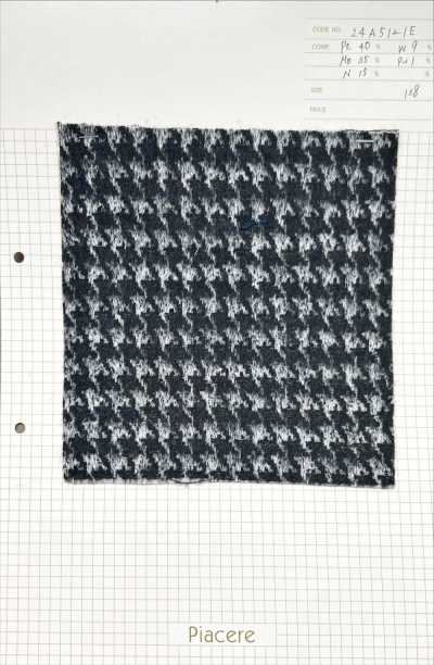 24A5121E Jacquard felpudo de mohair com padrão pied-de-poule