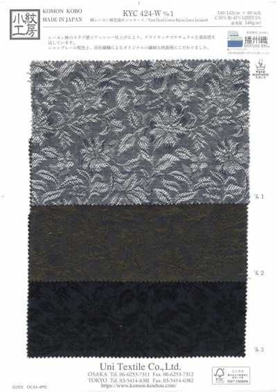 KYC424-W-D1 Jacquard fio tinto de algodão, rayon e linho