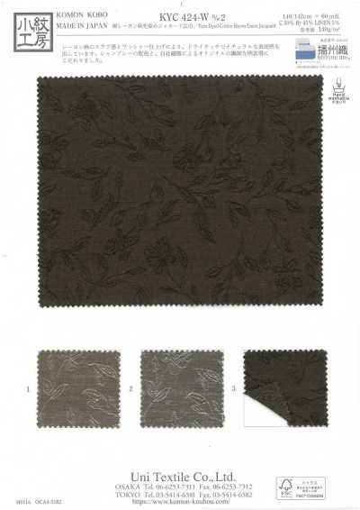 KYC424-W-D2 Jacquard de algodão, rayon e linho tingido em fio, largura ampla