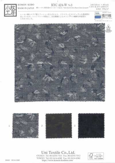 KYC424-W-D3 Jacquard tingido no fio de algodão, rayon e linho
