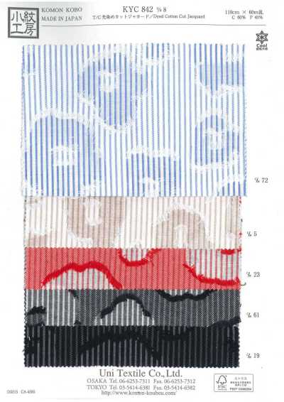 KYC842-D8 Jacquard recortado tingido em fio T/C