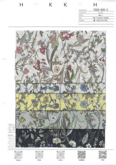 7026-600-3 Padrão floral em lawn de 60 fios