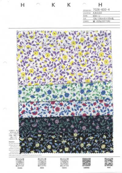 7026-600-4 Batista 60s com pequenas flores arredondadas