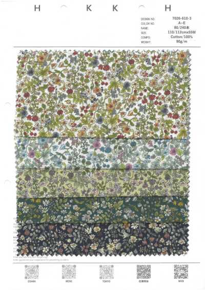 7026-610-3 Floral pequeno em 80/240 fios