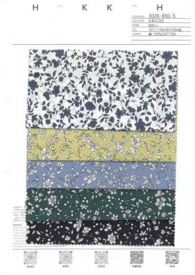 3026-650-5 60 Batista Floral Pequeno Monocromático