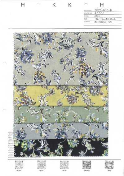 3026-650-8 60 Chintz de batista