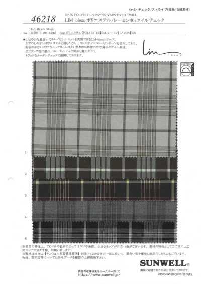 46218 LIM-bless Poliéster/Rayon Twill Xadrez 40s