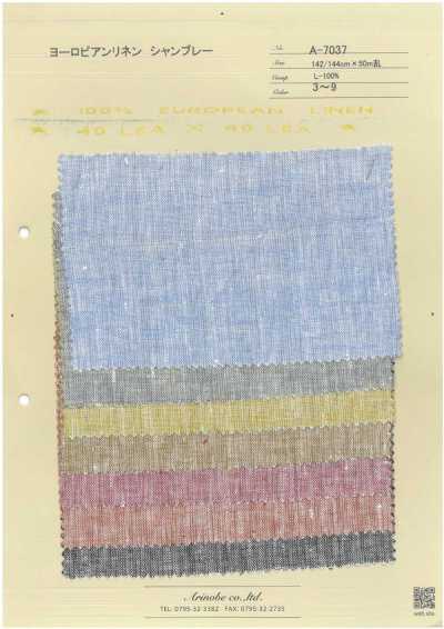 A-7037 Chambray de linho europeu
