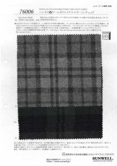 76006 Lã recuperada RE Wool Poliéster Etamina xadrez