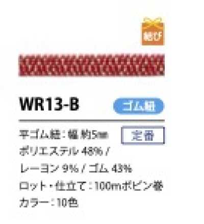 WR13-B Cordão elástico plano lamê estilo japonês 5 mm