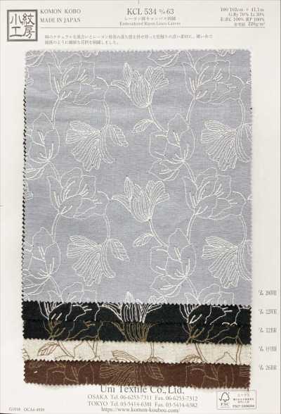 KCL534-D63 Renda Canvas de Viscose e Linho