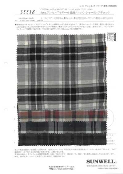 35518 Fuwa. Xadrez franzido de fibra modal TENCEL™/algodão