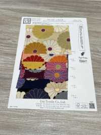 KKP2338-D-KIKUYUZEN Futako Chirimen Crisântemo Yuzen[Têxtil / Tecido] Uni Textile(Komon Studio) Foto secundária