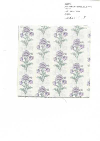 850573 SEVENBERRY® Batista em Algodão Cru SOLEIL BLUE / Wildflower