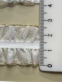 HW-3038 Organza Com Babados Duplos, Glitter Dourado E Fita Elástica[Cabo De Fita] Sem Nome Foto secundária