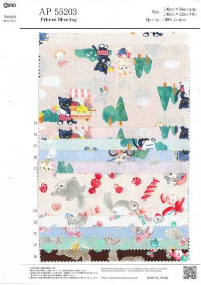 AP55203 Tecido cru com animais de livro ilustrado (rolo)