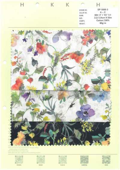 DP-5000-3 Batista 60 com estampa digital de flores em aquarela
