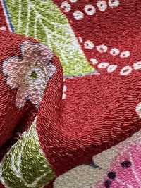 KKP2338-D-UMENIHITTA Futako Chirimen Ameixa E Hikita[Têxtil / Tecido] Uni Textile(Komon Studio) Foto secundária