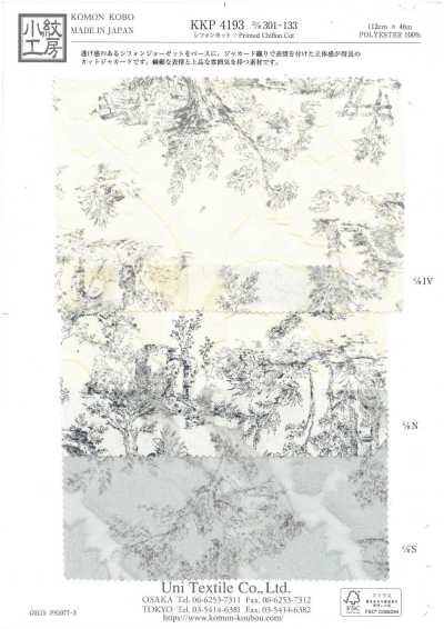 Jacquard recortado em chiffon