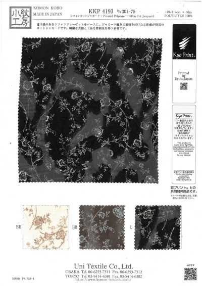 Jacquard recortado em chiffon