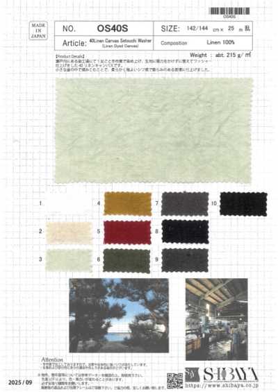 OS40S Canvas de linho 40 fios com acabamento lavado Setouchi