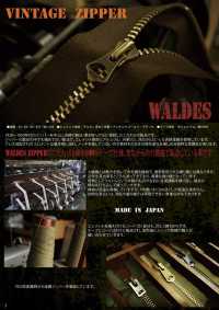 10-N-CO-C Zíper Vintage WALDES , Níquel Prateado, Tamanho 10, Fita De Algodão, Extremidade Fechada Asahi Fastener Foto secundária