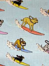 850599 Pop Estiloso Em Tecido De Algodão: Cães Surfistas[Têxtil / Tecido] VANCET Foto secundária