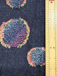 FY1589-IDC20CUT Jeans Jacquard Com Estampa De Bolinhas Coloridas[Têxtil / Tecido] DUCK TEXTILE Foto secundária
