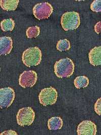 FY1589-IDC20CUT Jeans Jacquard Com Estampa De Bolinhas Coloridas[Têxtil / Tecido] DUCK TEXTILE Foto secundária
