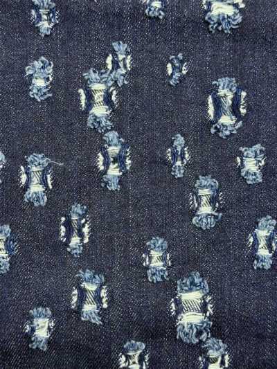 WALA-30ID Warakat Denim com padrão de quadrados aleatórios