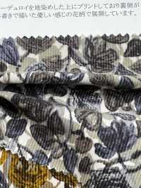 19188 Camisa De Veludo Cotelê Com Estampa Floral Pequena Desenhada à Mão[Têxtil / Tecido] SUNWELL Foto secundária