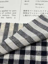 59992 C/L Netty Slub Ecru Check & Stripe[Têxtil / Tecido] VANCET Foto secundária