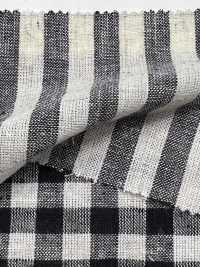59992 C/L Netty Slub Ecru Check & Stripe[Têxtil / Tecido] VANCET Foto secundária