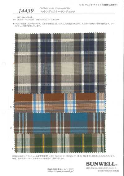 14439 Lona de algodão xadrez tartan