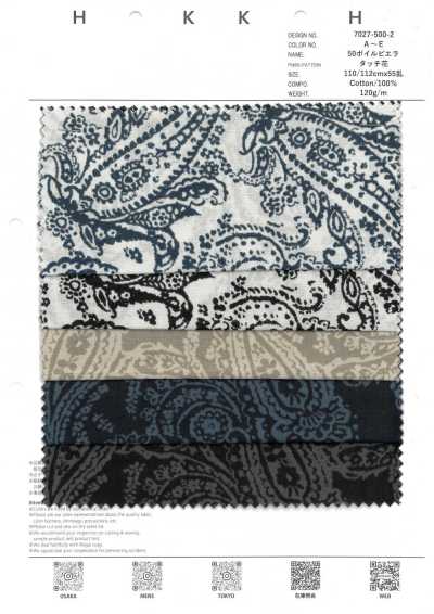 7027-500-2 50 Voile Viyella Paisley monocromático