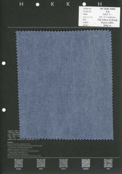 NY-DOB-IDWS Náilon Dobby com acabamento Indigo Coat X Wash