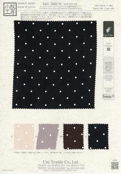 KKG3665-W-HM-122 Cetim Fibril Cupro Rayon de Largura Larga com Estampa Pigmentada Discharge