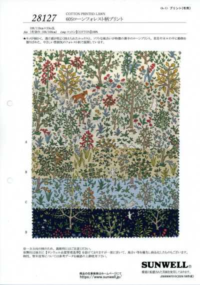 28127 Lawn de Fio Simples 60 com Estampa de Floresta
