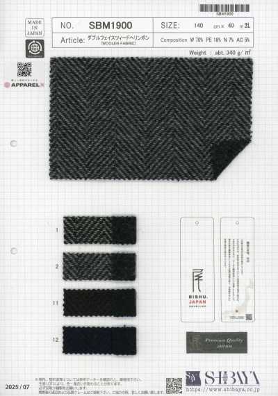 SBM1900 Tweed espinha de peixe dupla face