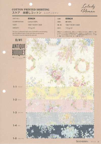 850624 Batista de algodão cru Luludi Roman Antique Bouquet